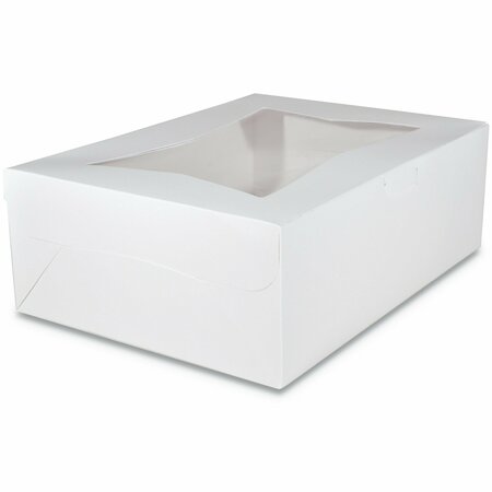 SCT White Window Bakery Boxes with Tuck-in Lid, 19 x 14 x 6.5, White, Paper, 50PK SCH 23143